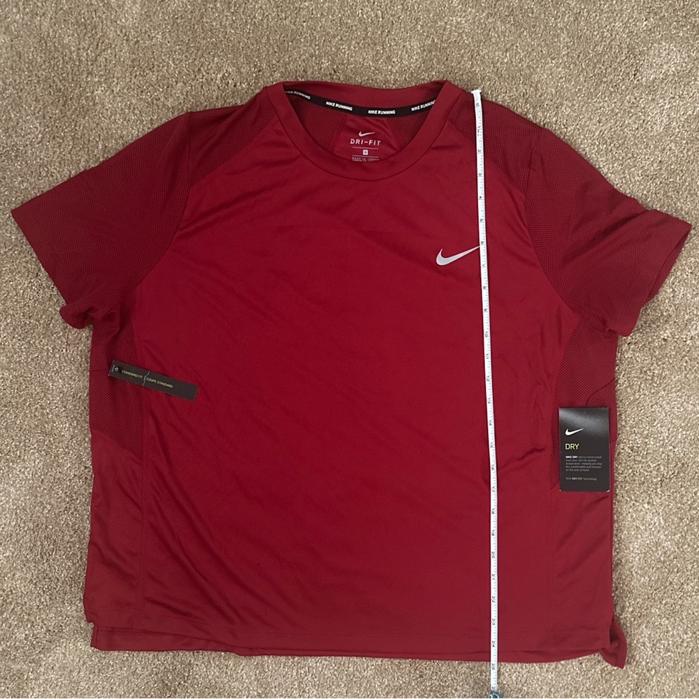 Nike Dri-FIT Running Short Sleeve Top Crimson Red 1X NWT - Picture 6 of 11